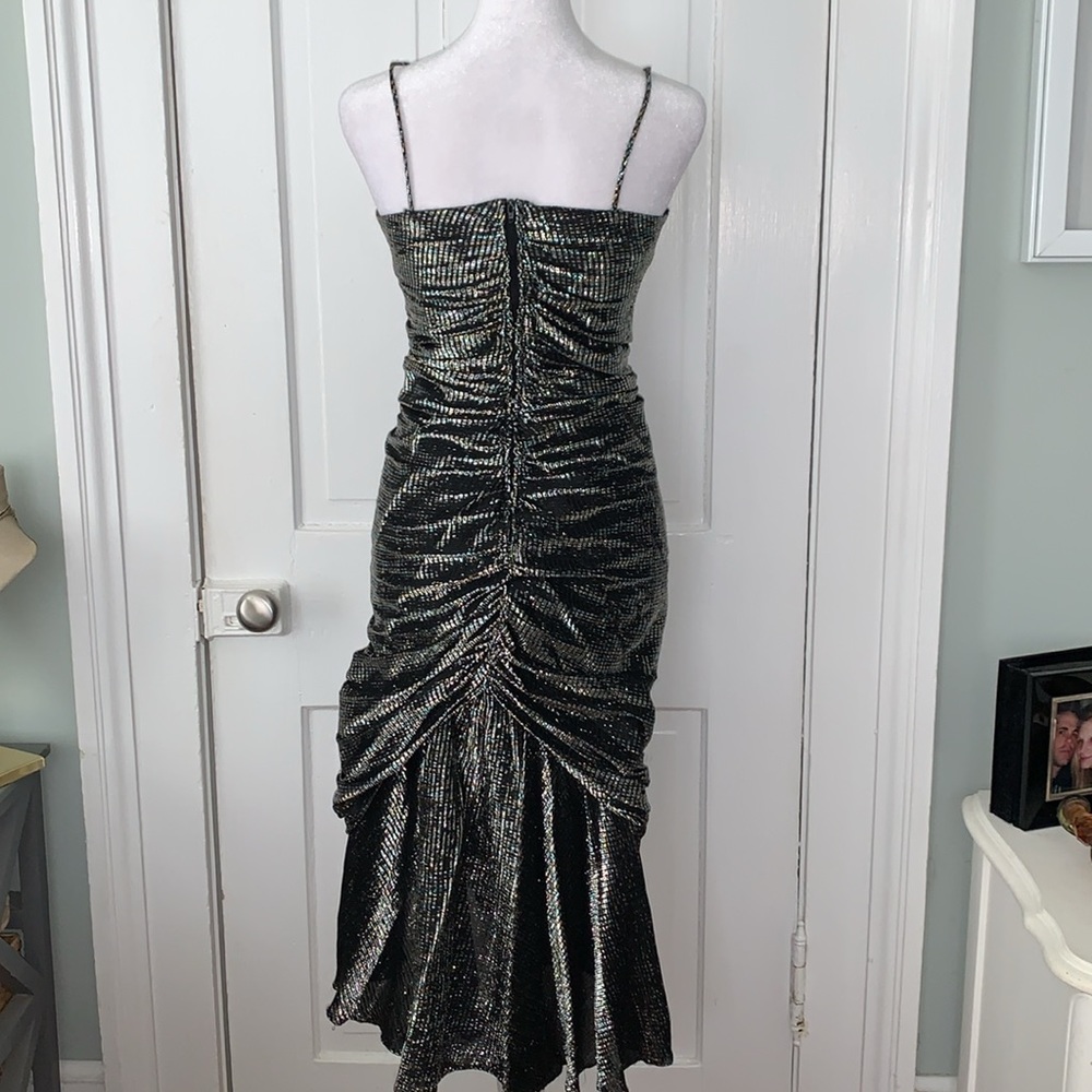 VINTAGE RUCHED SHIMMERY DANCE PARTY MERMAID DRESS - Picture 7 of 15